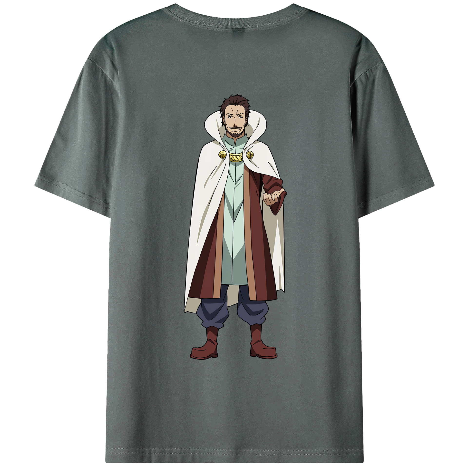 （画像用） 転スラ Regarding Reincarnated to Slime 綿100％ メンズ半袖Tシャツ（バックプリント） 通気性